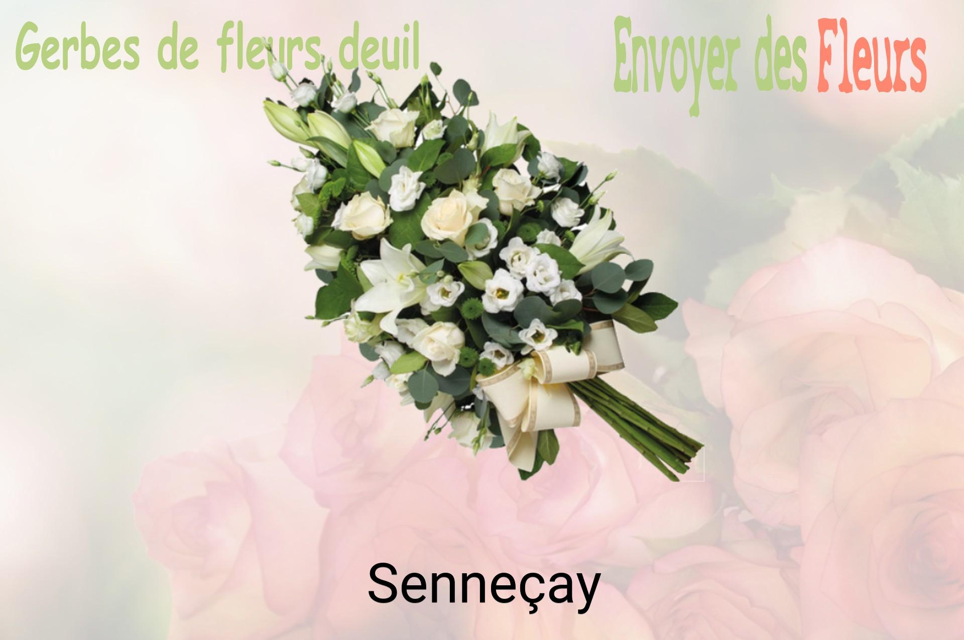 Gerbe de fleurs de deuil livrée à Senneçay